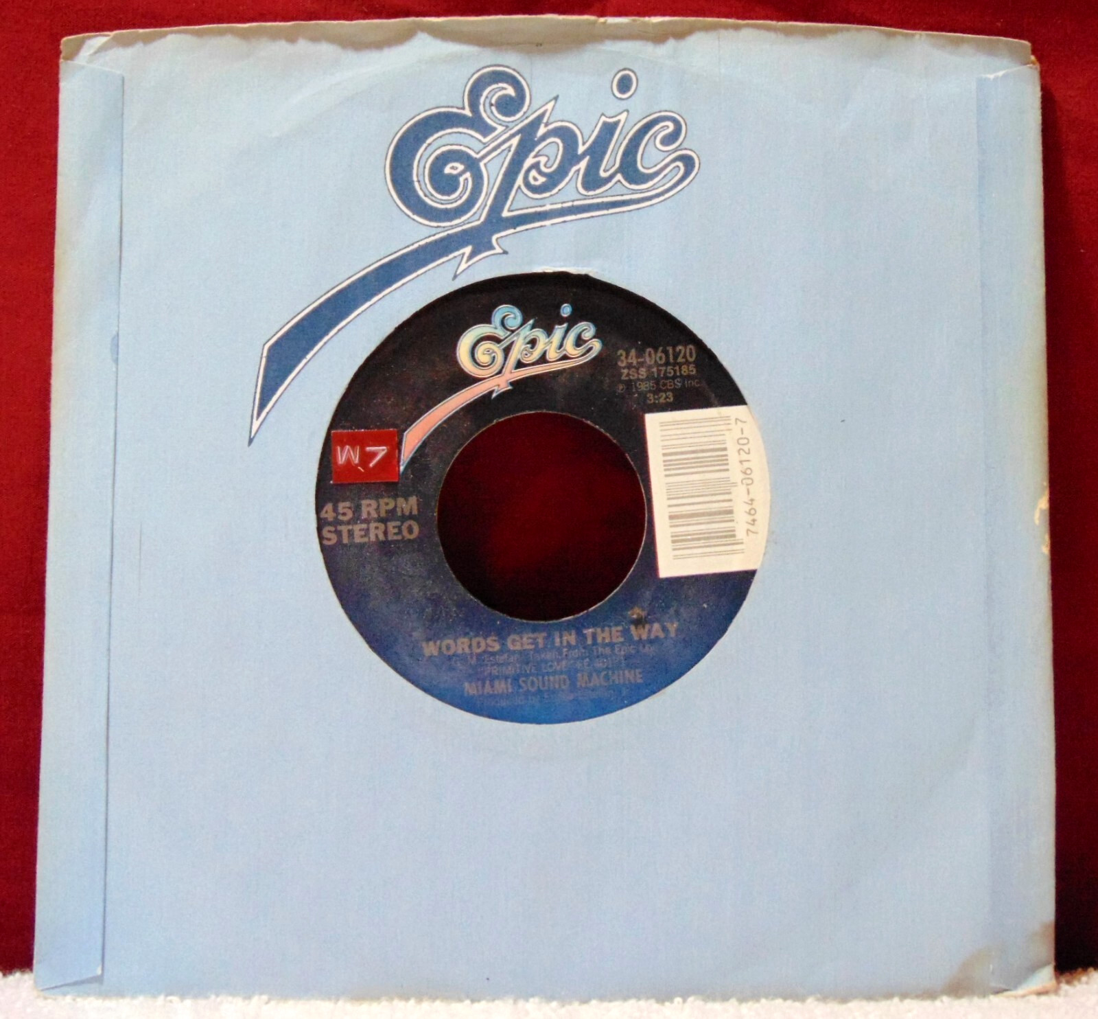 Miami Sound Machine – Words Get In The Way - 1985 Epic 34-06120 7" 45 Single
