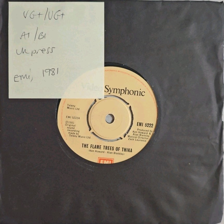 Video Symphonic The Flame Trees Of Thika Vinyl Record 7" VG+/VG+ EMI 5222 1981