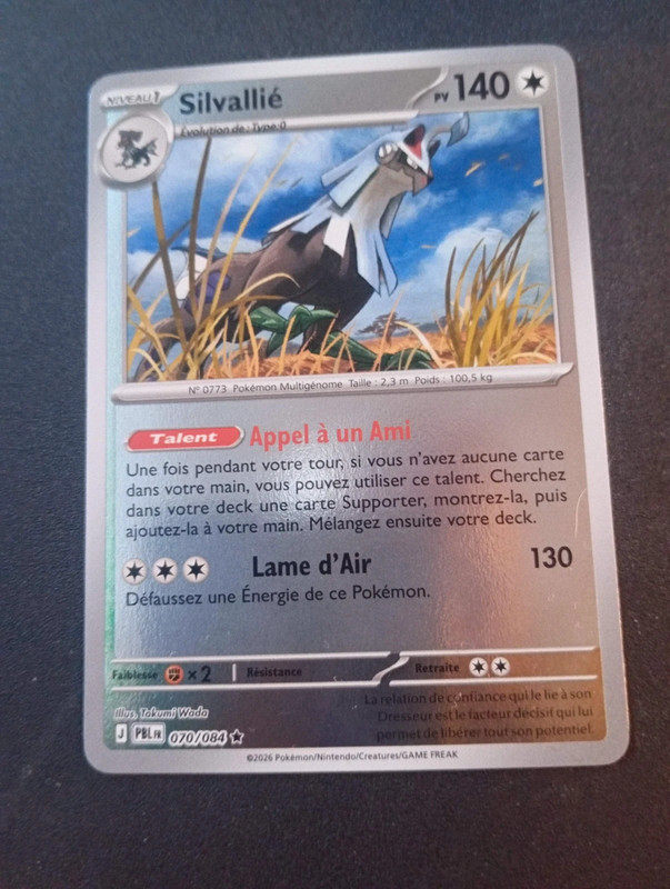 Carte Pokémon Silvallié 070/084 Rare Reverse Nuit Noire Méga Évolution Français