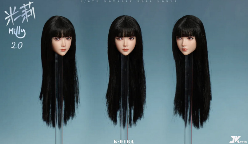 Scultura testa femmina 1/6 JKTOYS K-016 A Ver con occhi mobili Millie 2.0