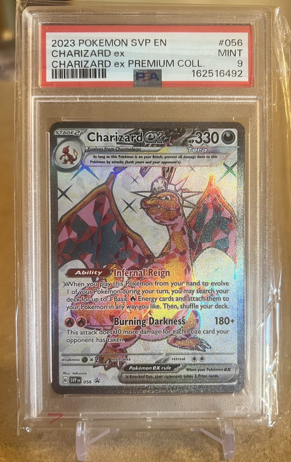 Pokémon TCG PSA 9 Charizard 2023 ex #056 S&V Black Star Promo Collezione Premium