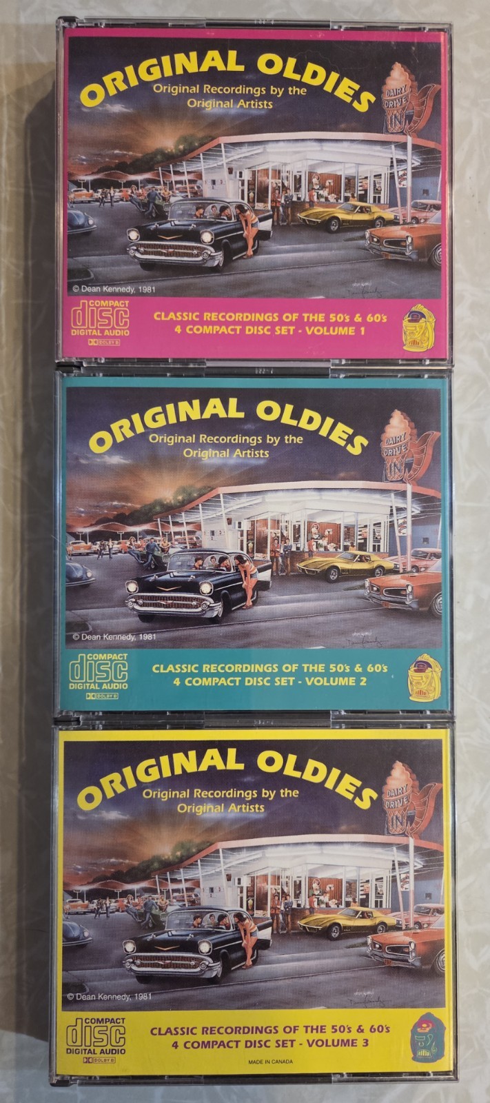Original Oldies 50's & 60's: Volume 1, 2 & 3 (198?) by V/A • 12 CD • Angel Baby