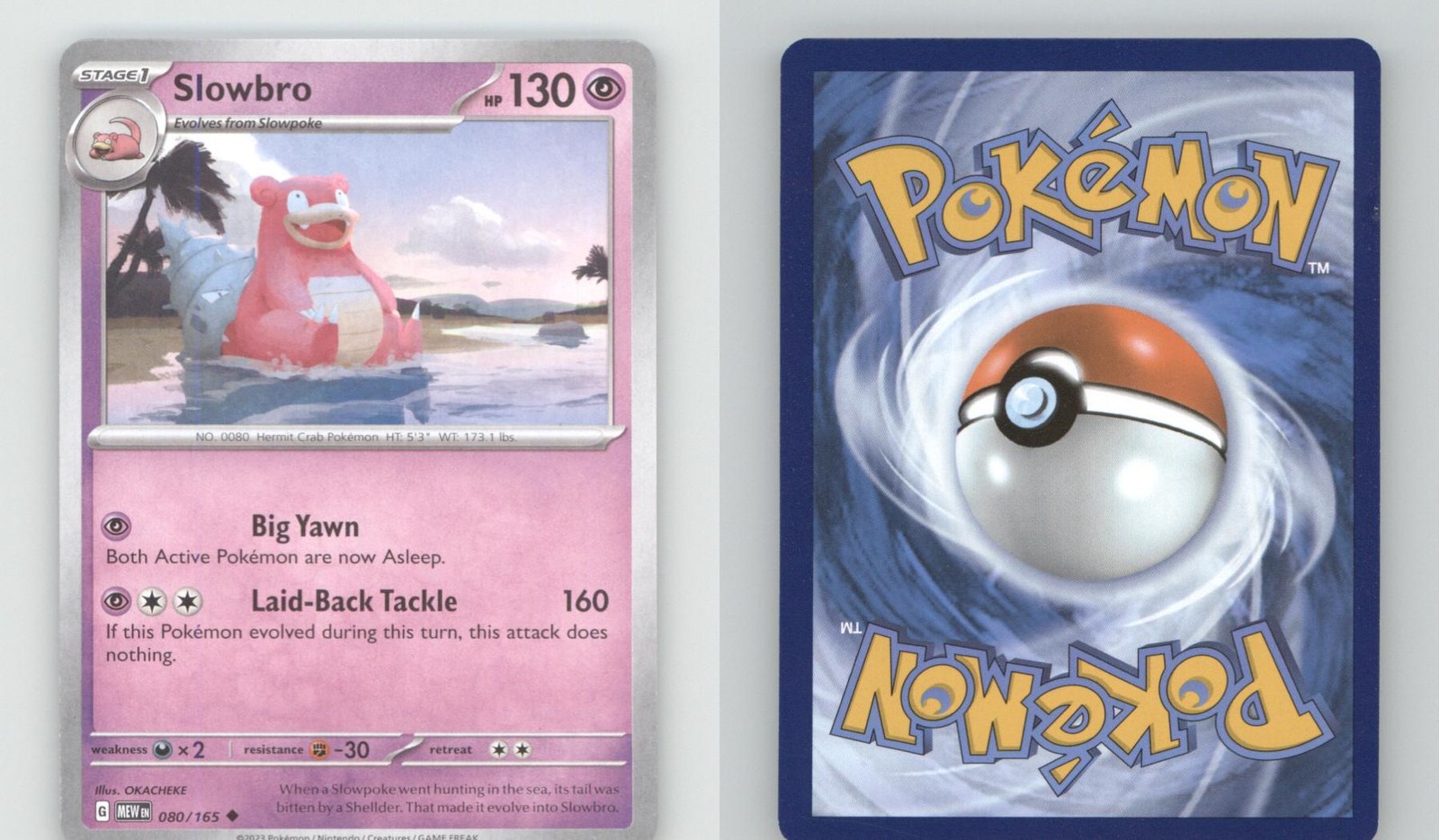 Pokemon Slowbro 080/165 non comuni 151 quasi come nuovi