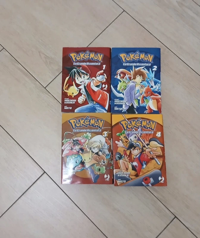 Lotto 4 manga Pokèmon La Grande Avventura Vol. 1-2-3-4 J-Pop