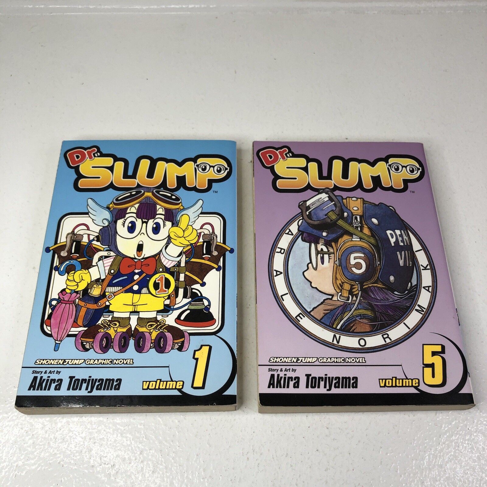 Lotto manga Dr Slump volumi 1 e 5 inglese Akira Toriyama anime 1° EDIZIONE libro