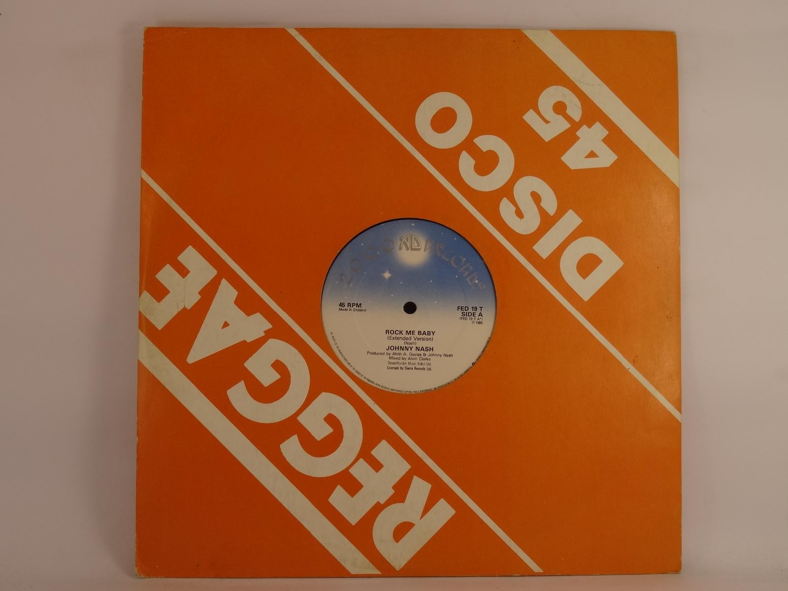 JOHNNY NASH ROCK ME BABY (79) 2 Track 12" Single including Company Sleeve SIERRA
