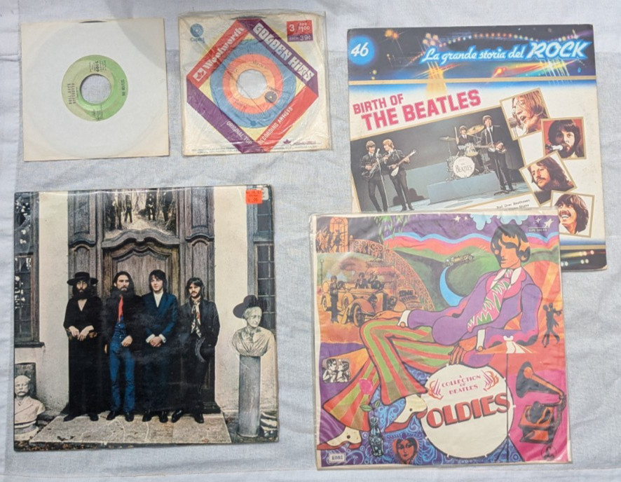 BEATLES x 5 RARE RECORDS HEY JUDE! (MISPRINT) STAR LINE, FOREIGN LPs, VINYL LOT