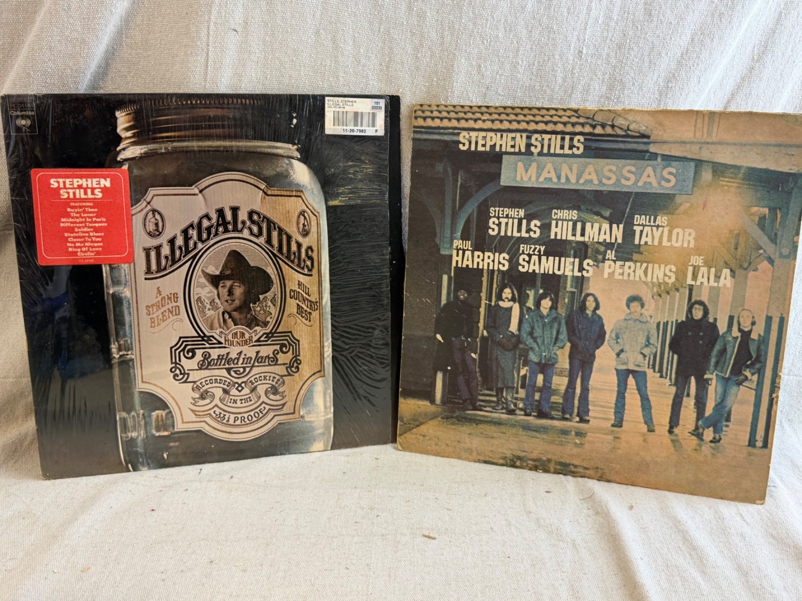 Stephen Stills Vinyl Record Lot: Illegal Stills & Manassas w poster