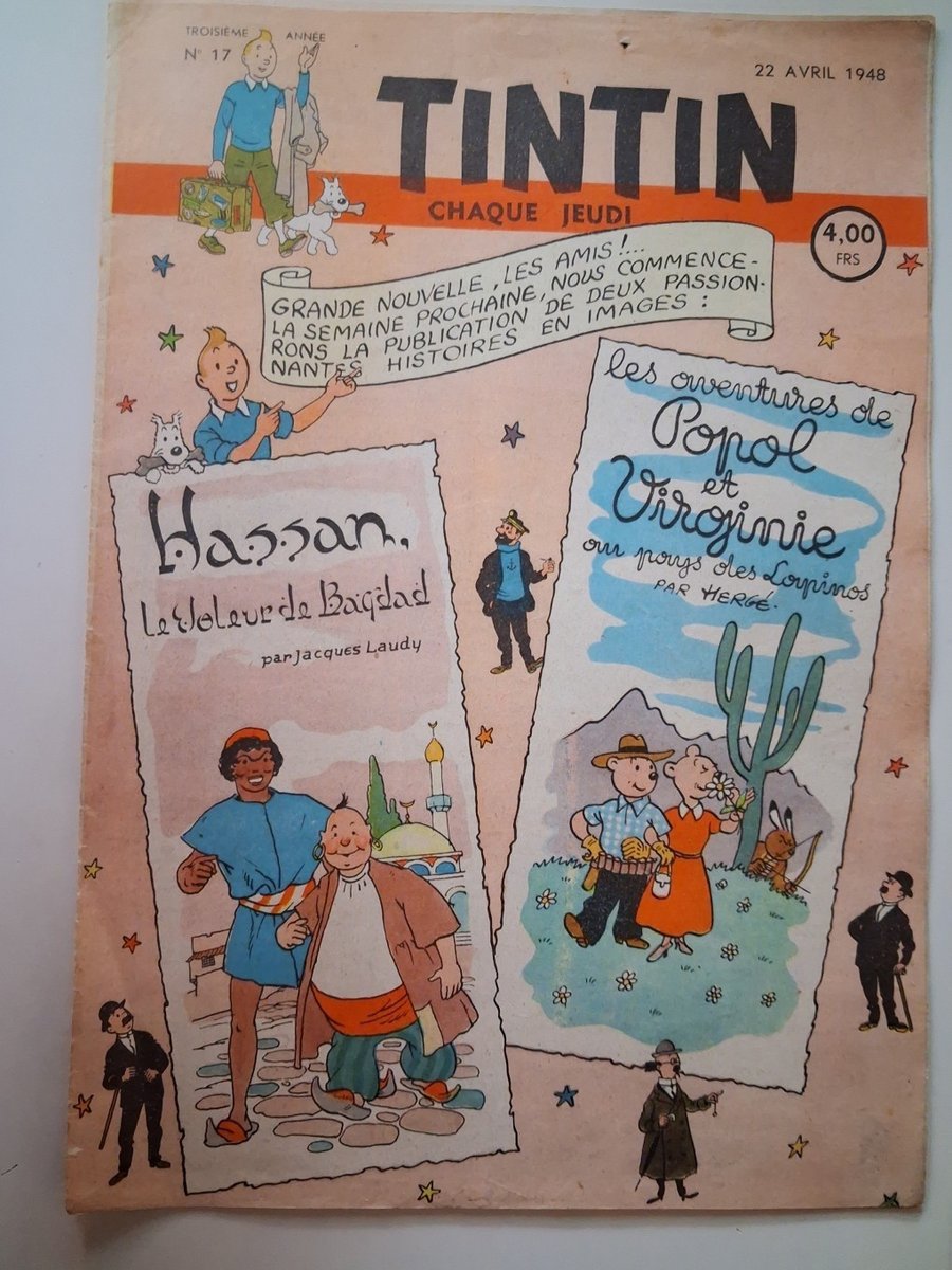 Journal TINTIN Hergé du 22 avril 1948 N°17 couverture Hergé et Laudy TBE