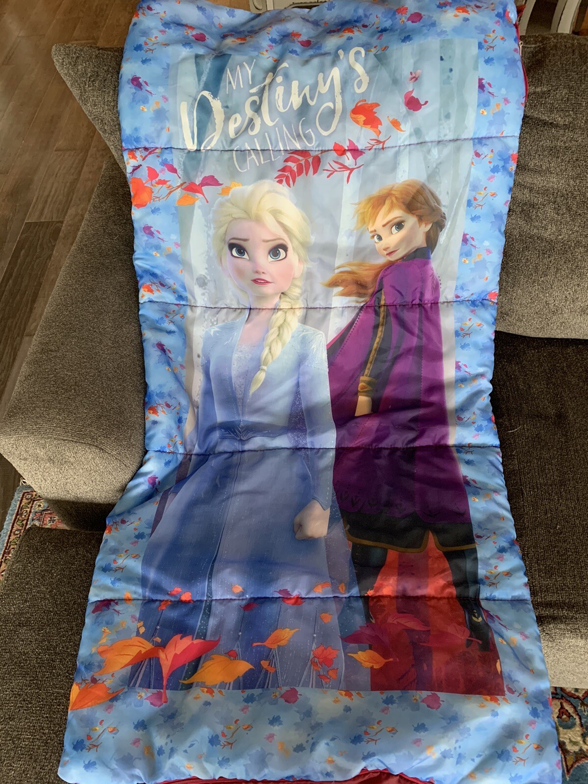 Disney Frozen II Camping Sleeping Bag Kid Size 30”x58” Closed