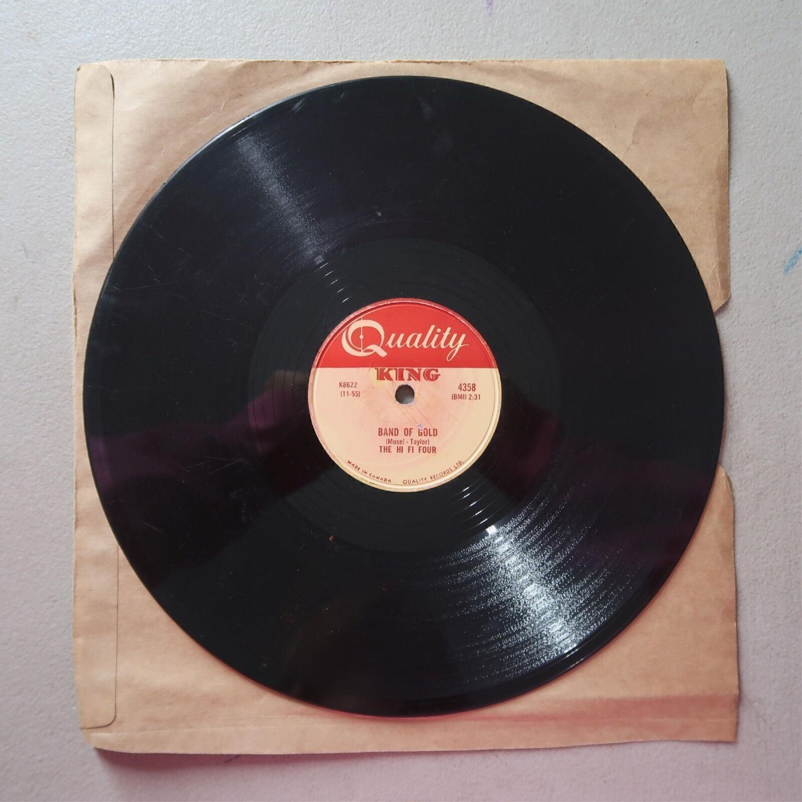 THE HI FI FOUR BAND OF GOLD/DAVY, YOU UPSET MY LIFE KING DOO-WAP  78 D-48