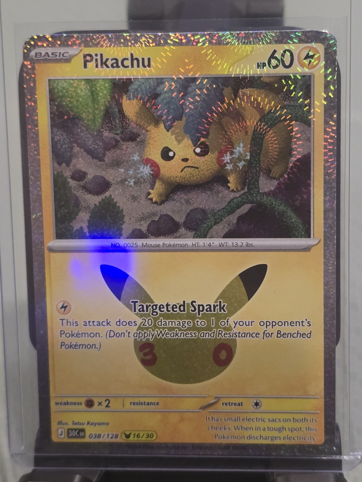 Pokemon 30° Anniversario Pikachu 038/128 Fuochi d'artificio Holo 16/30