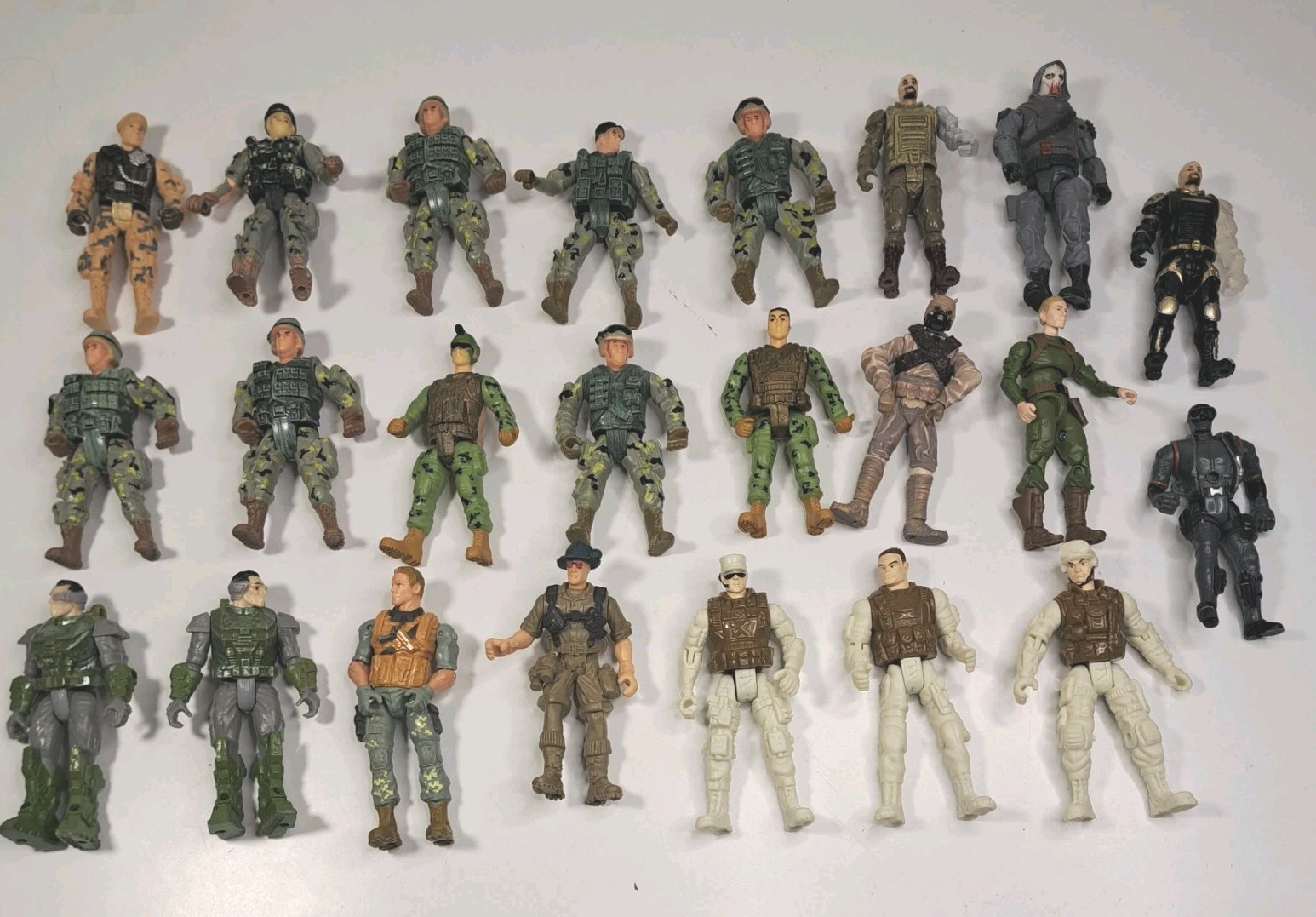 23 Military Action Figures Approximately 4" Pre-owned 
