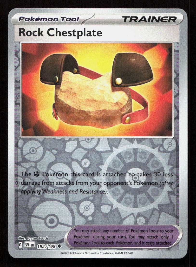 Rock Chestplate Reverse Holo Uncommon SV01: Set base scarlatto e viola 192/198 quasi nuovo