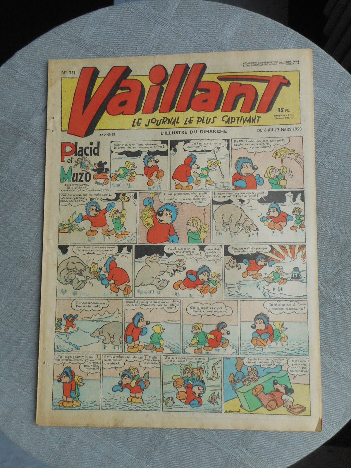 Vaillant Il Giornale Più Coinvolgente N°251 1950 Buone Condizioni