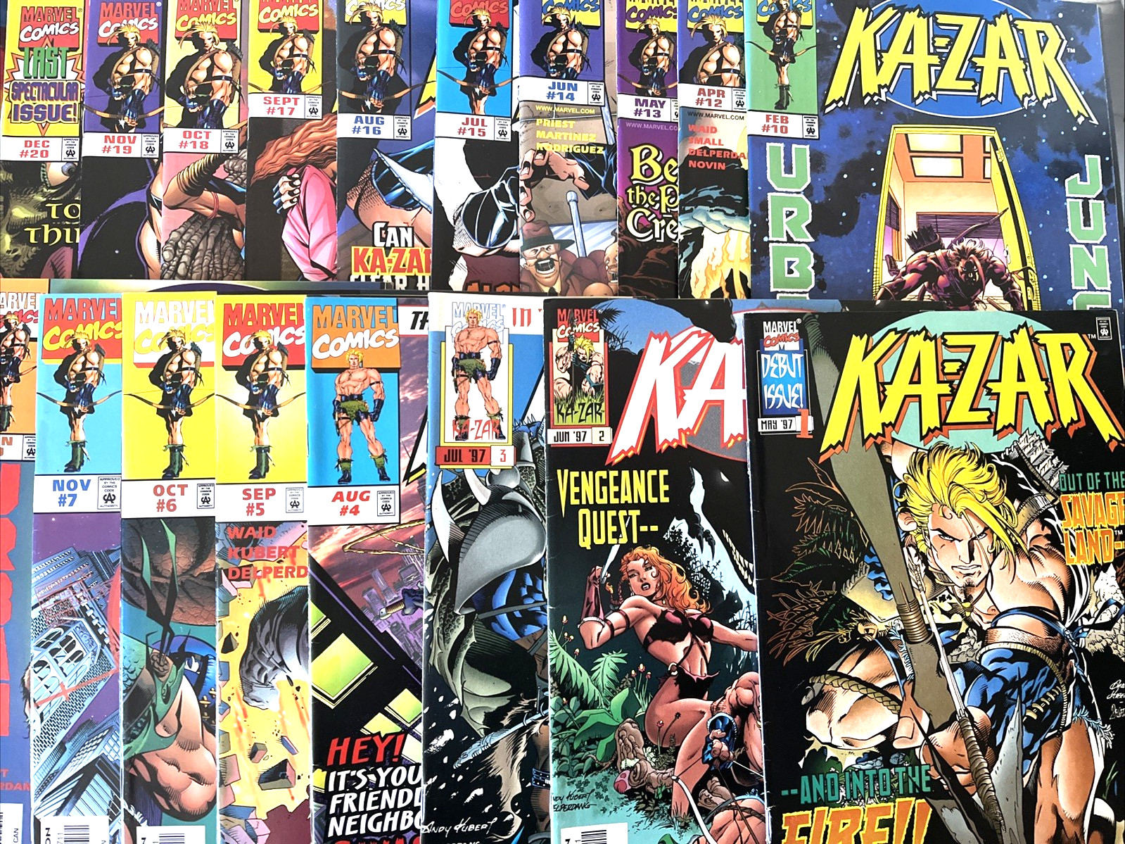 KAZAR. NUMBER'S 1-7 9-10 & 12-20 (18 ISSUE 1997-1998 HIGH GRADE LOT). 3RD SERIES