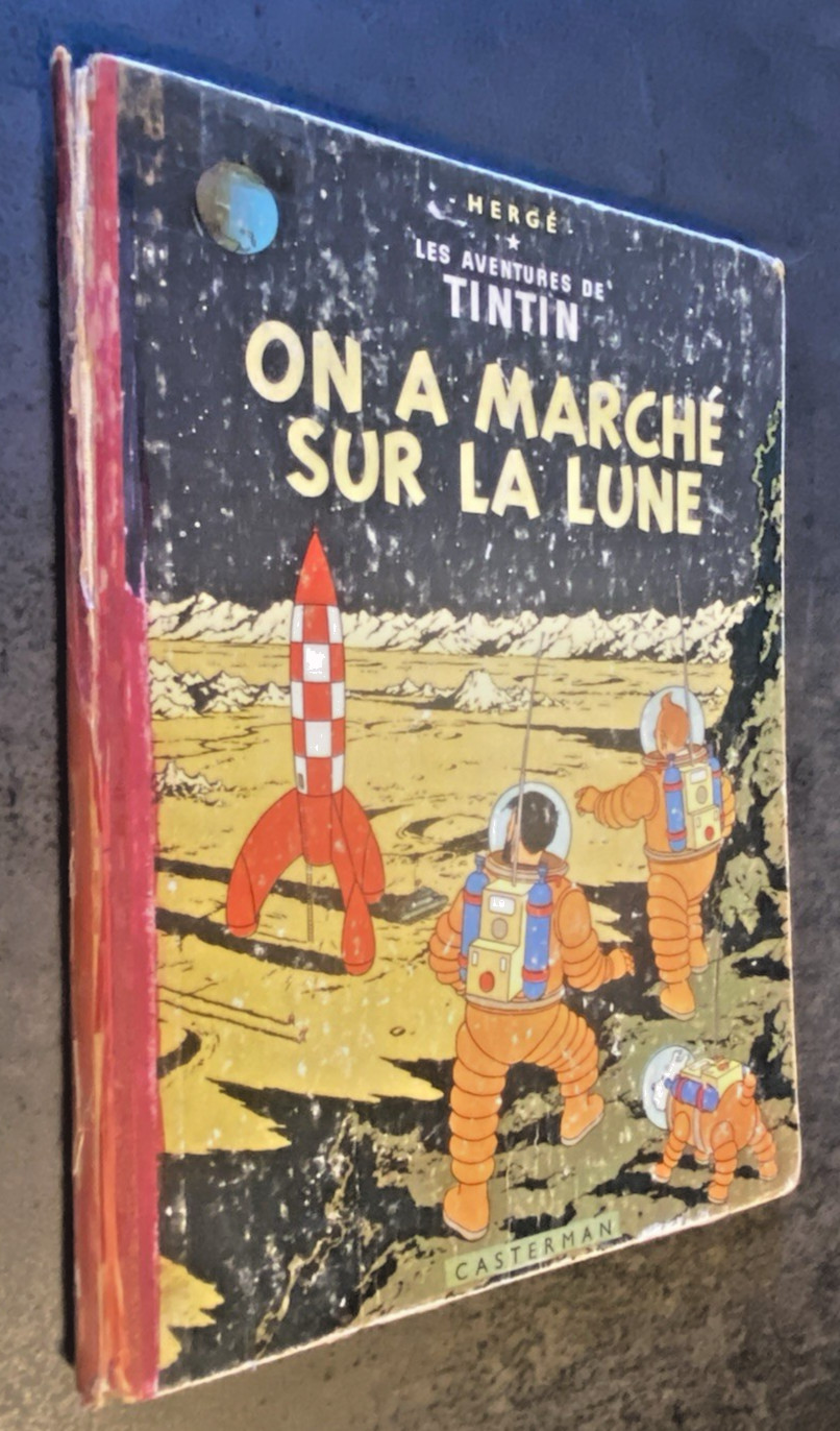 TINTIN : On A Marché sur la Lune - N°27 - B24  1958 - Cote 70€ - Etat Moyen