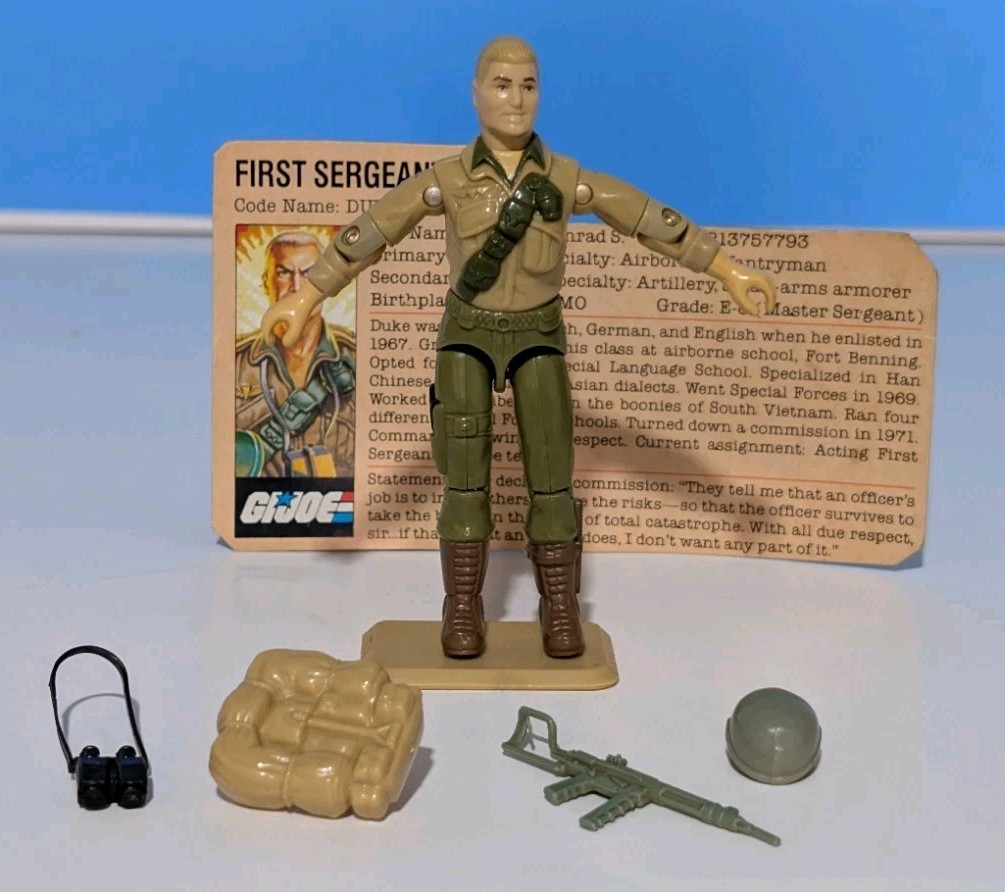 Vintage GI Joe Duke 1983 1984 100% completo di scheda