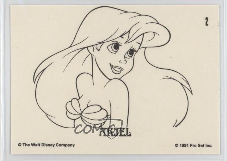 1991 Pro Set The Little Mermaid Color-In Cards Under the Sea Ariel #2 4g8