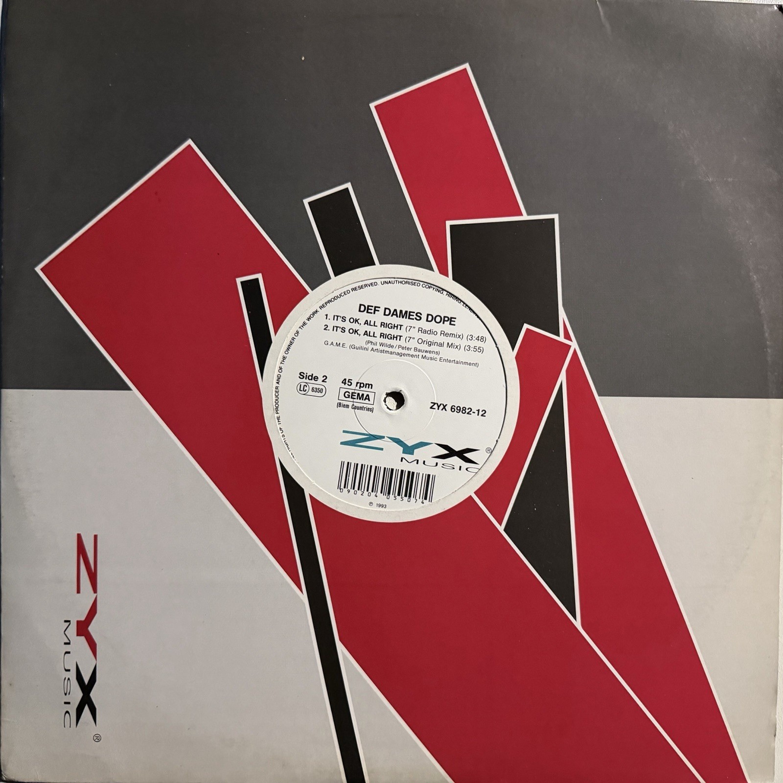 DEF DAMES DOPE🔹it’s  Ok All Right 🔹 vinile 12 Mix 🔹1993 ZYX￼