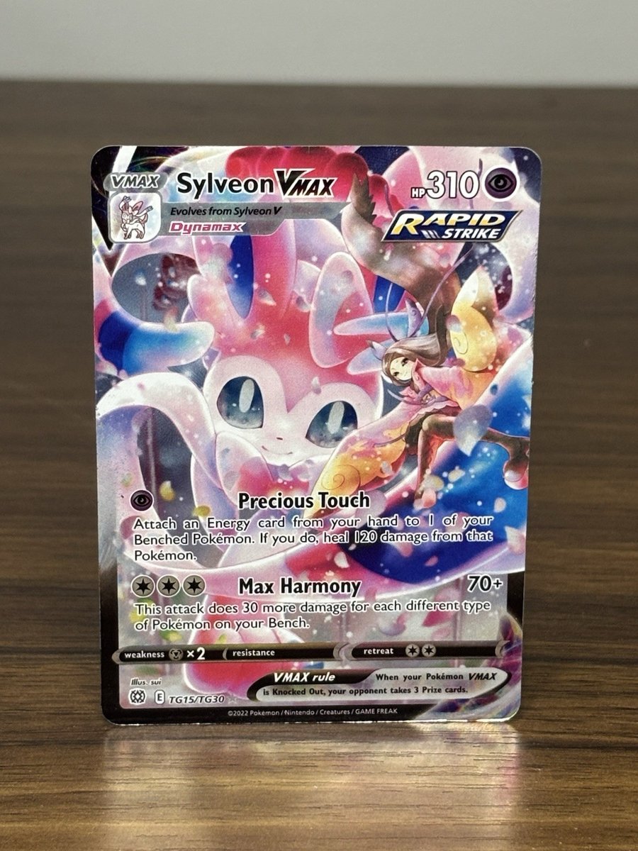 Carta Pokemon Sylveon VMAX TG15/TG30 stelle brillanti ultra rara full art holo
