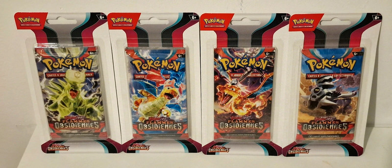 Art set de 4 boosters du JCC Pokémon sous blister scellé - EV3 "Flamme Obsidienne"