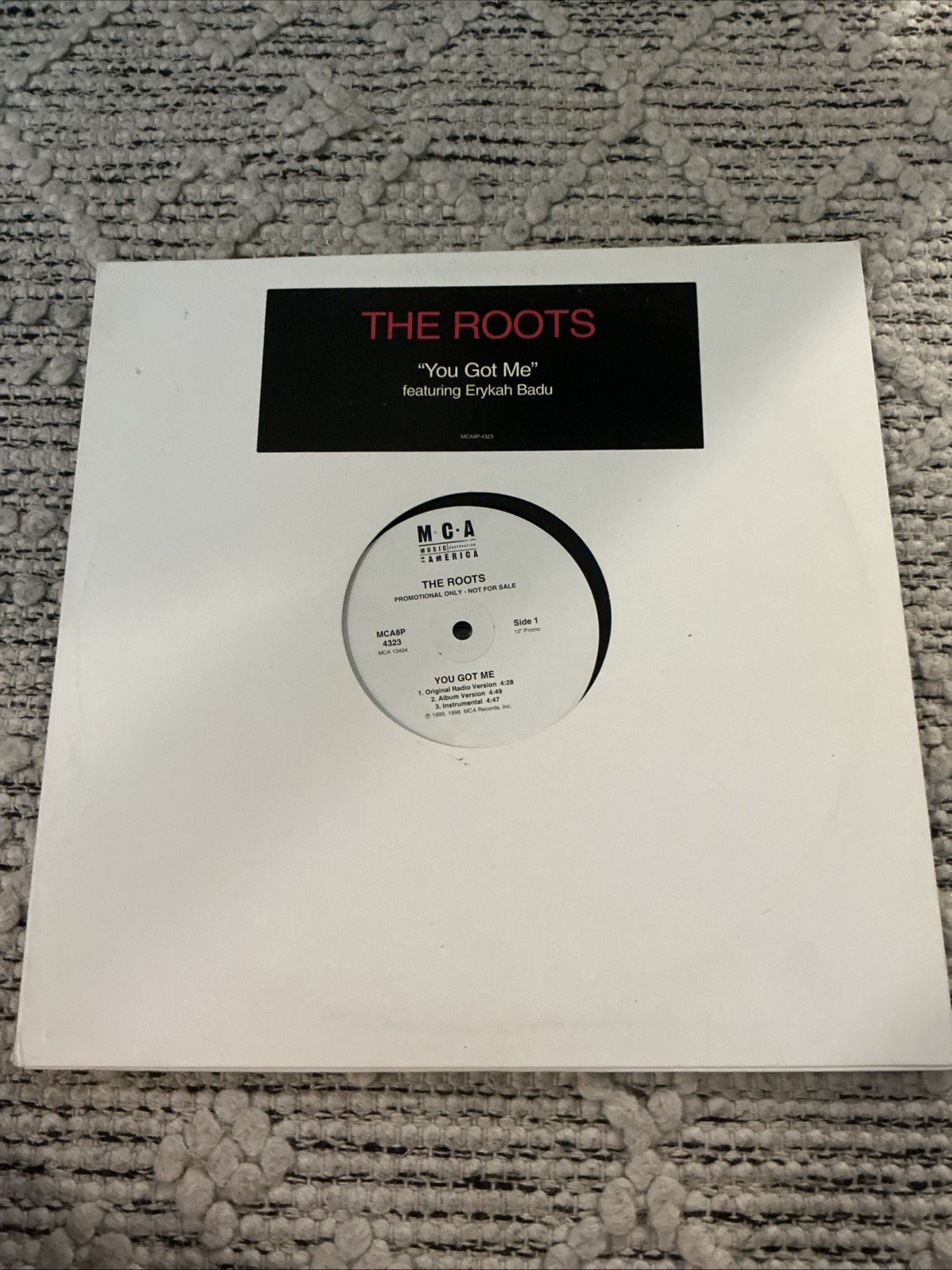 The Roots “You Got Me” feat. Erykah Badu 12" Vinyl Record with Remix RARE PROMO