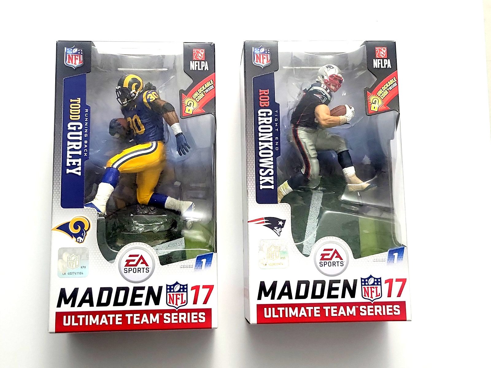 NFL McFarlane Set di 2 Rob Gronkowski, Todd Gurley 