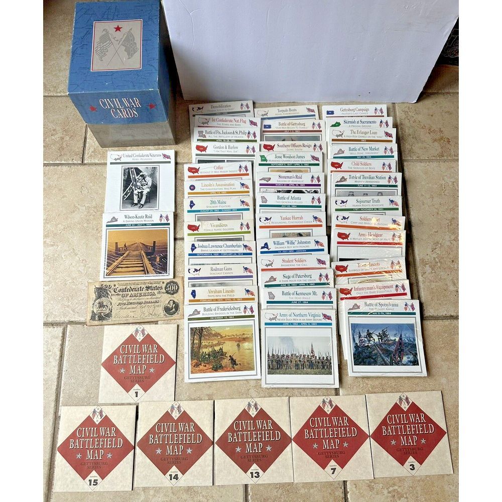 CARTE GUERRA CIVILE BOX SET 1993 Edizioni Atlas-38 Confezioni Carte Sigillate-Mappe b