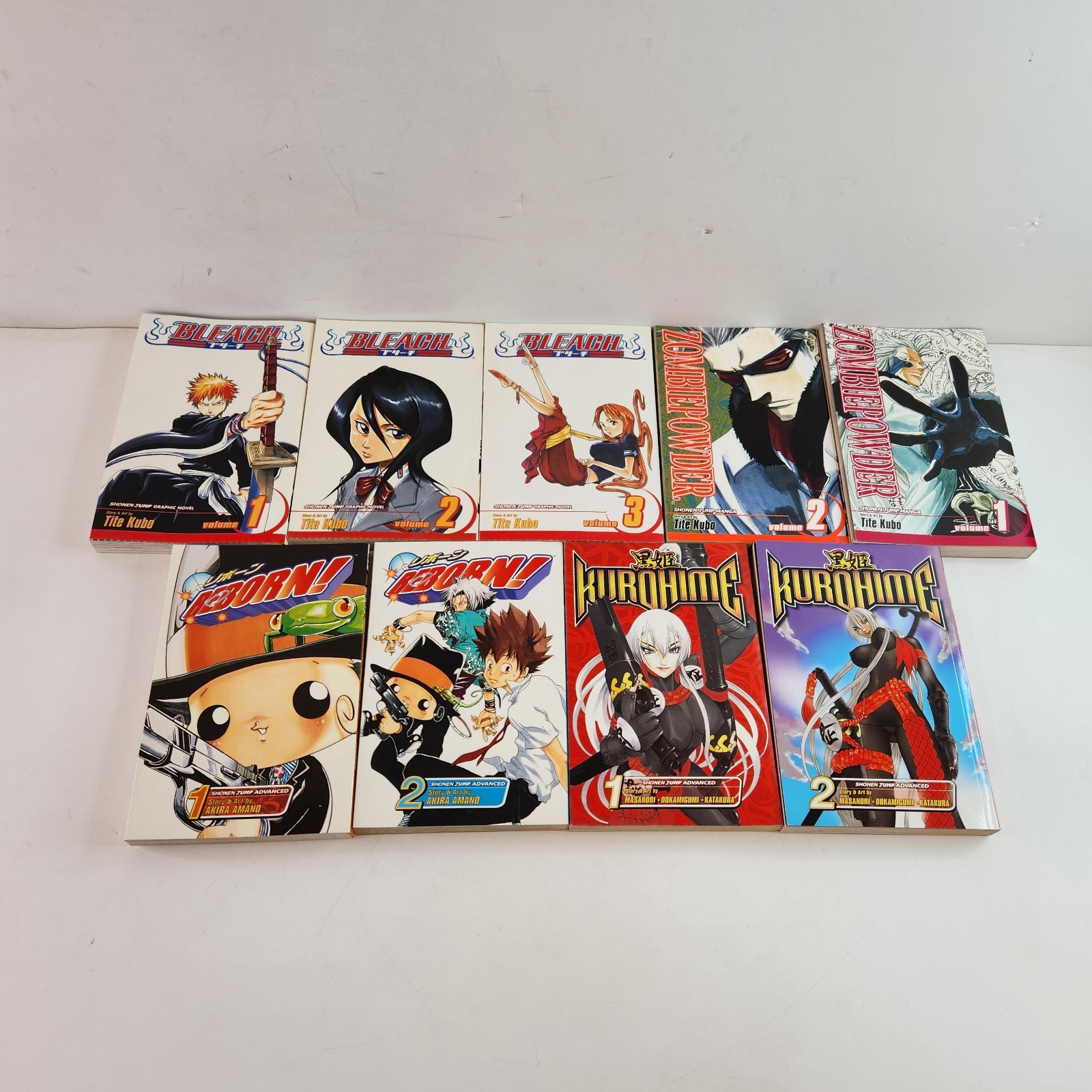 Lotto libri manga giapponesi Bleach 1 2 3 Zombiepowder Reborn Kurohime Shonen Jump