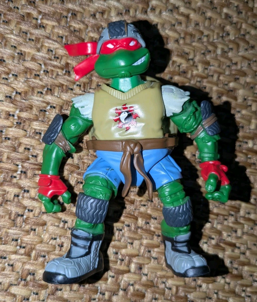 2003 Playmates TMNT Skatin' Raphael Action Figure Skateboarding Ninja Turtle Vtg
