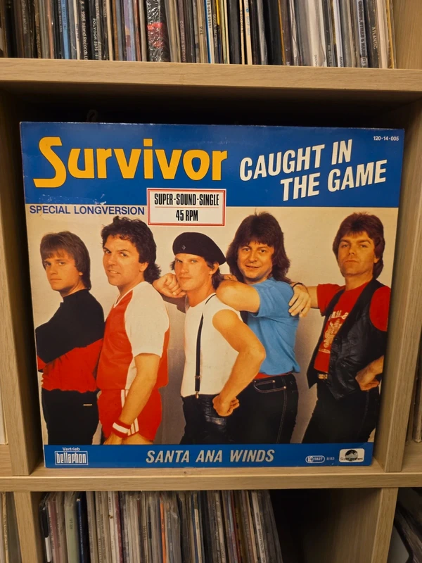 Survivor - caught in the game / santa ana winds 12" mix vinile disco rock