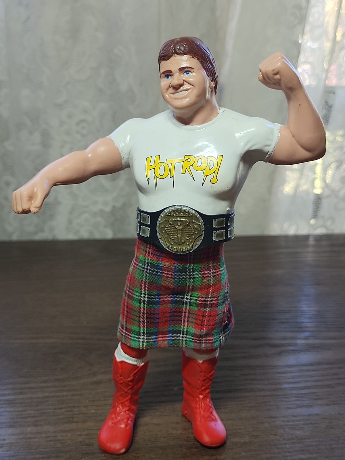 80s LJN WWF  Wrestling Superstars Rowdy Roddy Piper Action Figure w/ Kilt & Belt