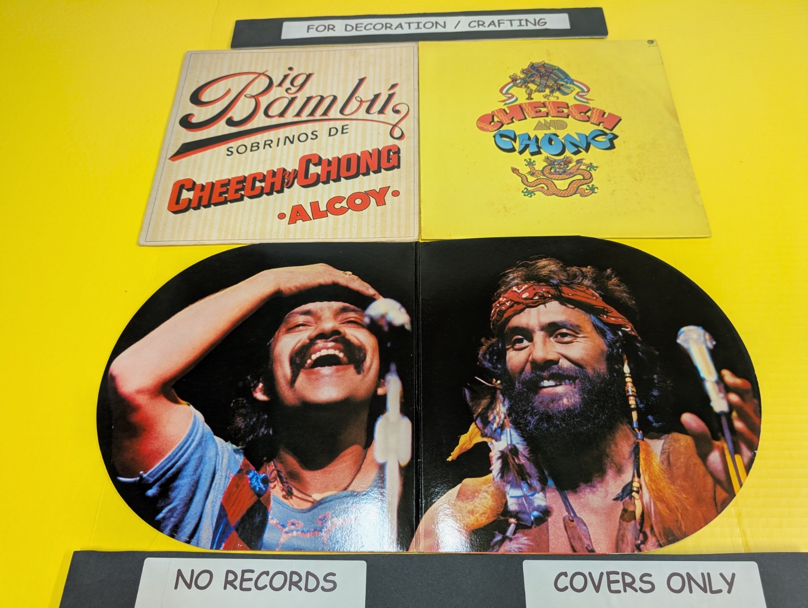 LOT OF 3 CHEECH & CHONG COMEDY LP COVERS ONLY Sleeping Beauty Big Bambu Self