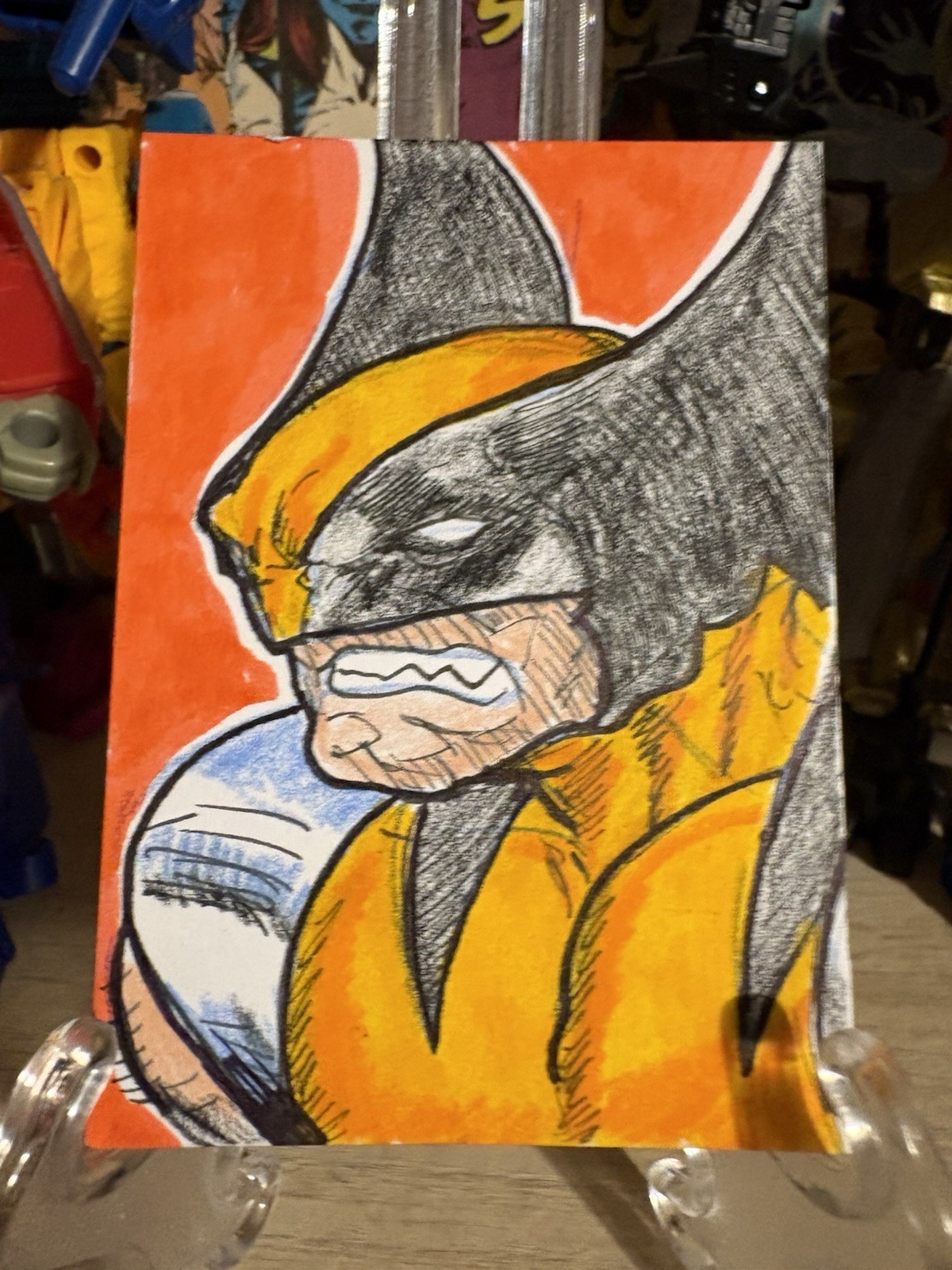 Carta da disegno Wolverine X-Men 97 disegnata a mano firmata da Nate Rosado 2026