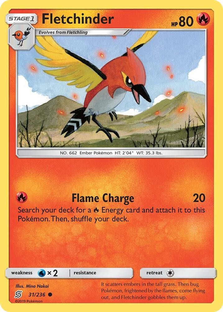 Fletchinder #31/236 Sm - Unified Minds Pokemon comune TCG LP