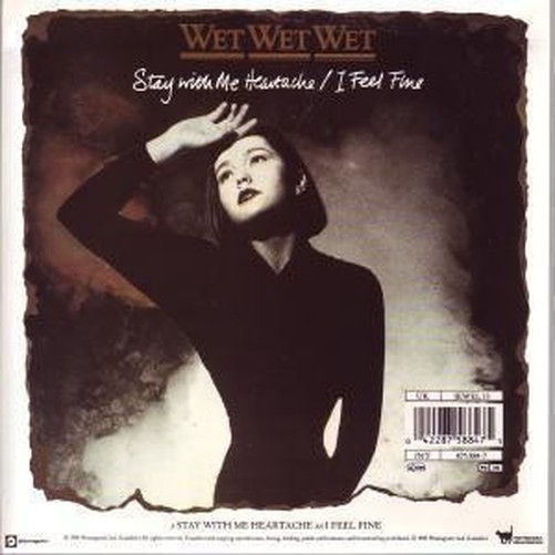 Wet Wet Wet Stay With Me Heartache 7" vinyl UK Precious 1990 paper label design