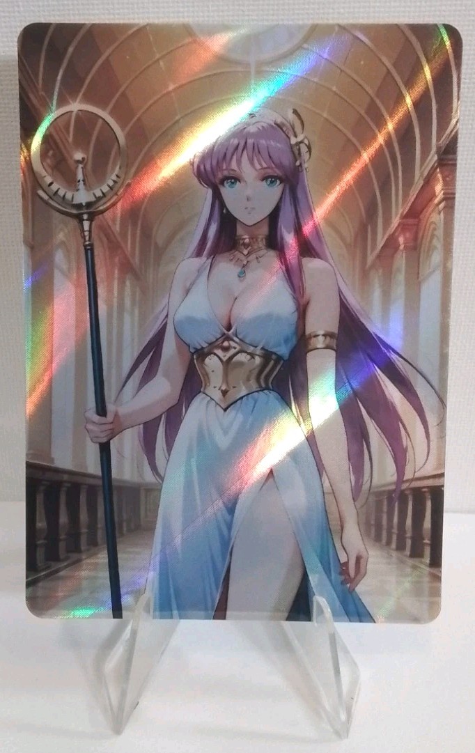 Saori Kido - Saint Seiya  Holo Lewd Anime Double Sided Card AGC CCG