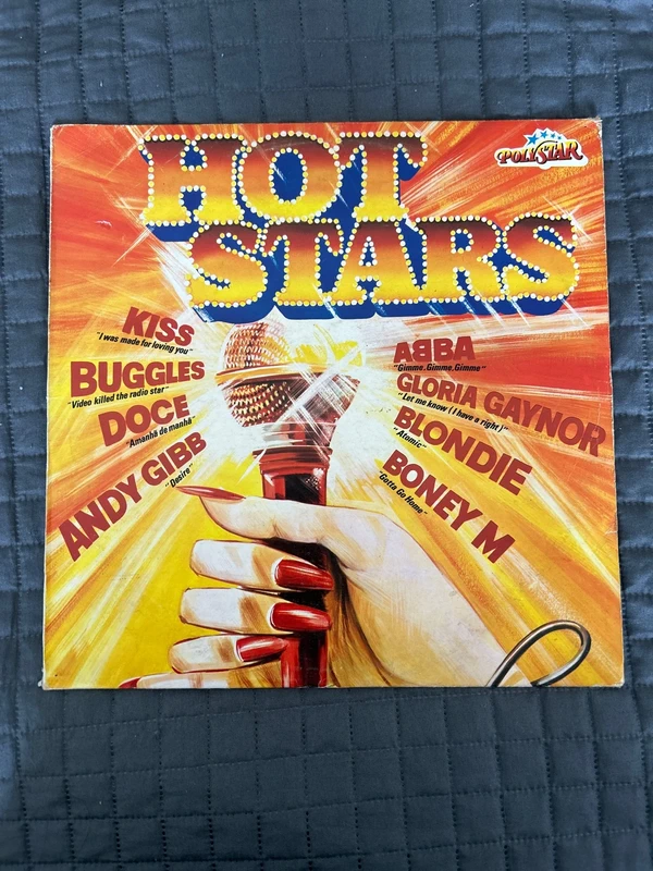 Disco Vinil LP Compilação Hot Stars (1980) Kiss / ABBA / Doce / Blondie / Boney M