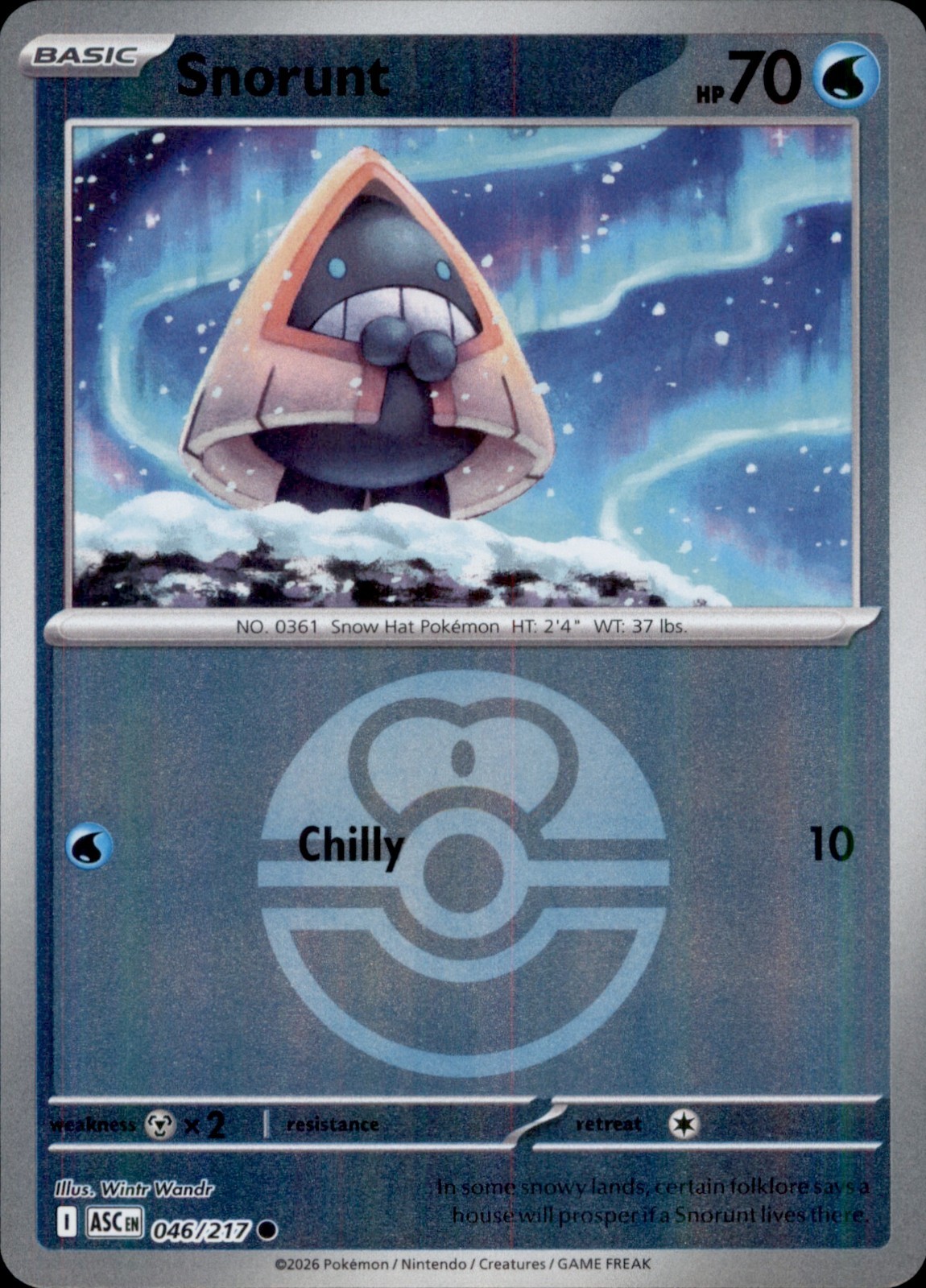 Snorunt (Love Ball) 046/217 Eroi Ascesi Comuni Pokemon Reverse Holo NM/M