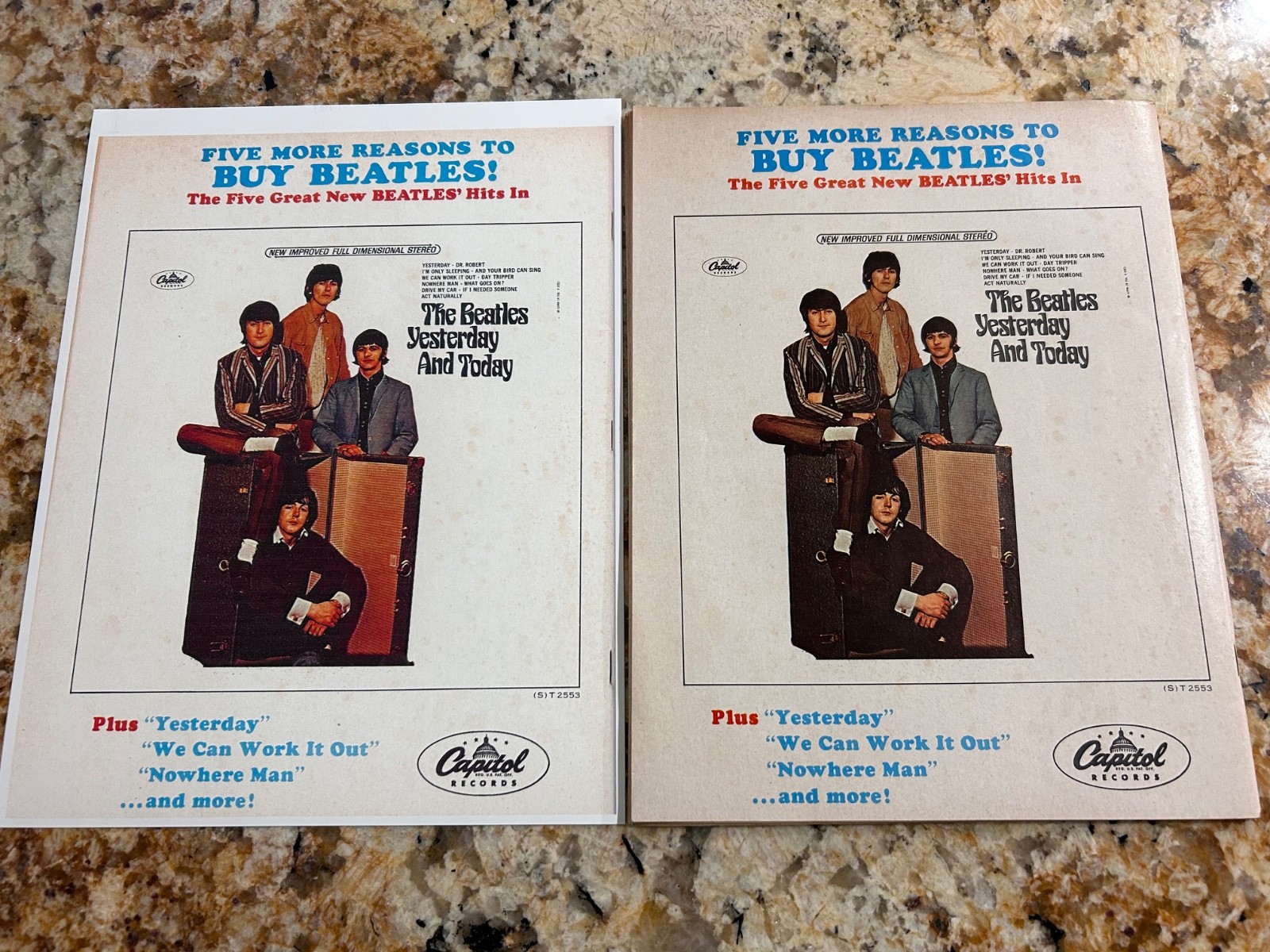 BEATLES "Yesterday And Today" Color Capitol Records  '66 PROMO AD quality repro
