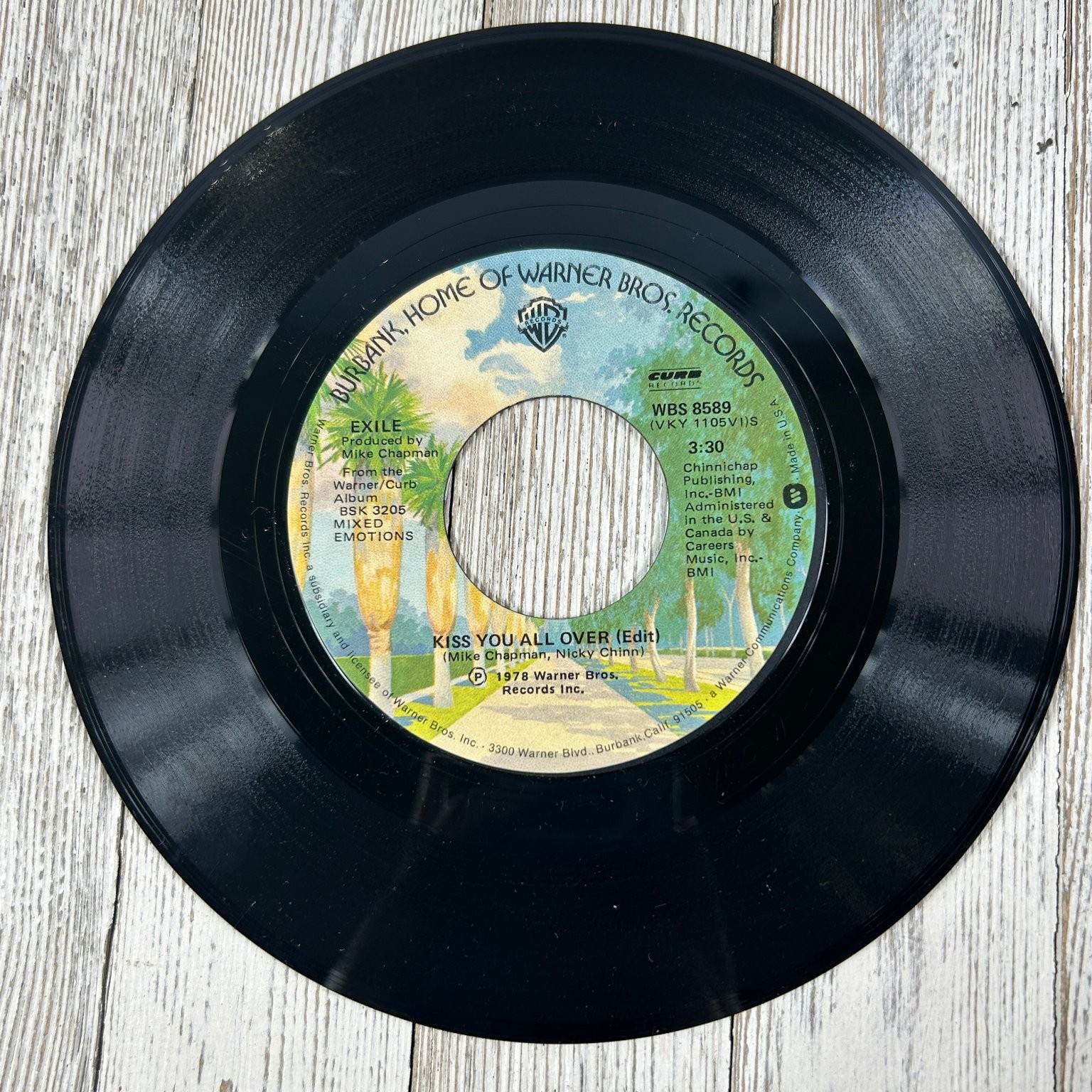 Exile - Kiss You All Over 7" Single 1978 Warner Bros. Pop Rock 45 RPM