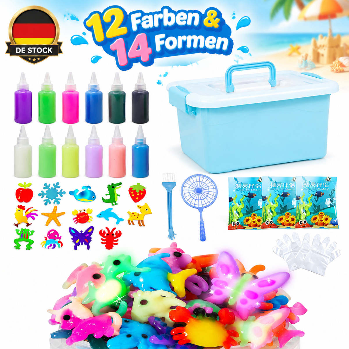 Magic Water Elf Set Set Pittura Acqua Gel Magico 14 Forme Fai da Te per Bambini IT