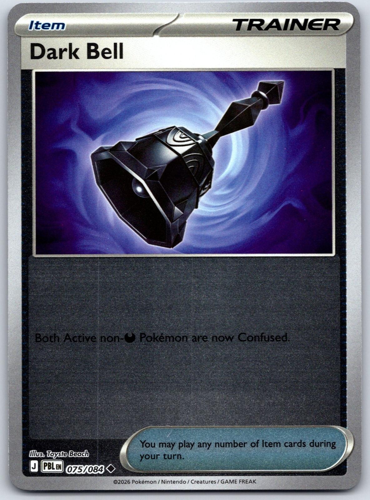 Dark Bell 075/084 Pokemon nero passo non comune ologramma inverso quasi come nuovo