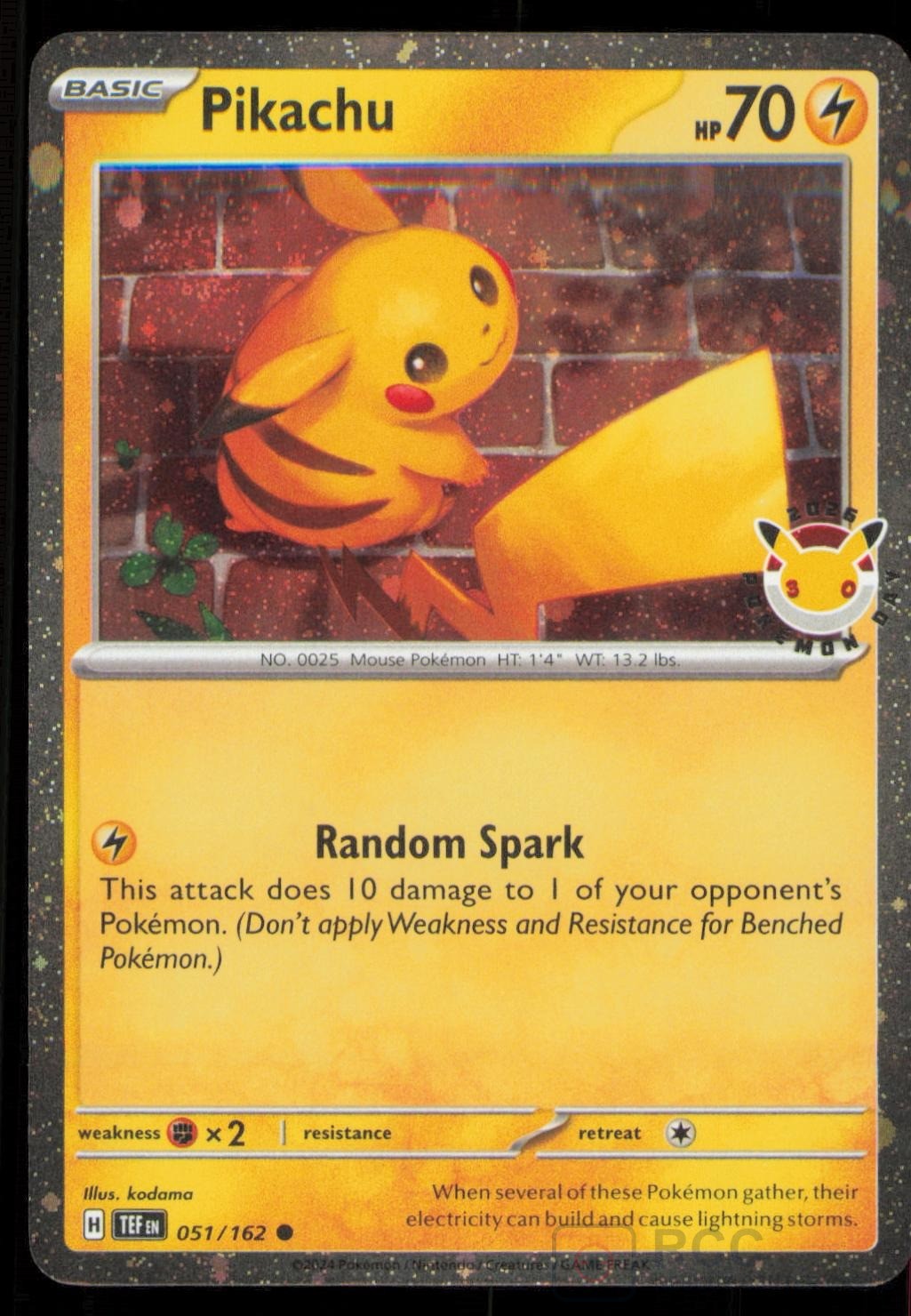 Pikachu (Cosmo Holo) 051/162 Promo Carte e Prodotti Vari Pokemon NM