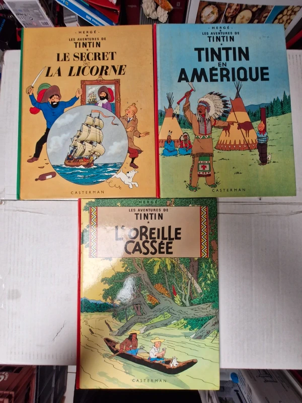 3 BD les aventures de Tintin années 66 et 77 édition Casterman