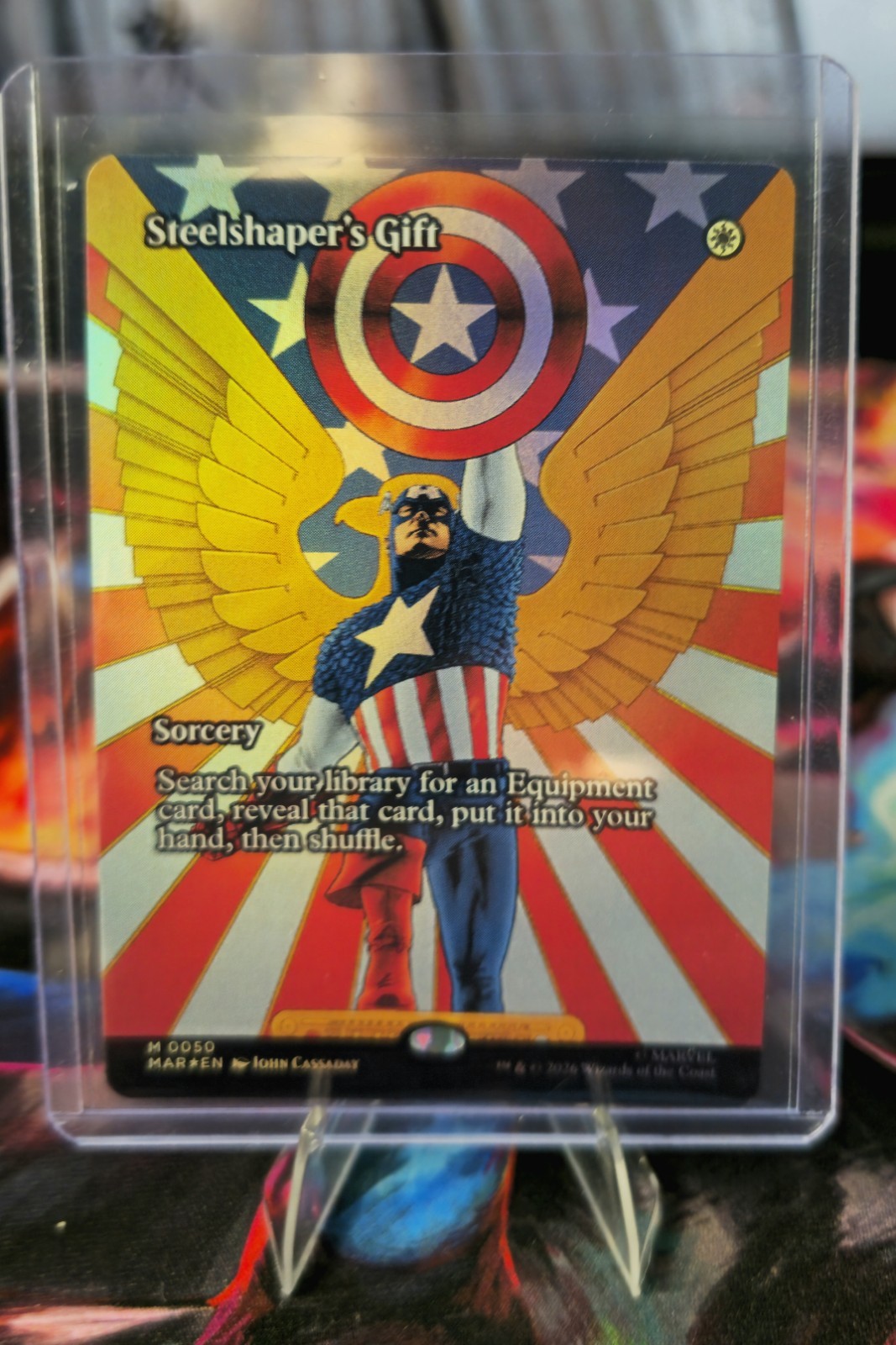 MTG Marvel Super Heroes Eternal MAR Steelshaper's Gift 0050 FOIL senza bordi