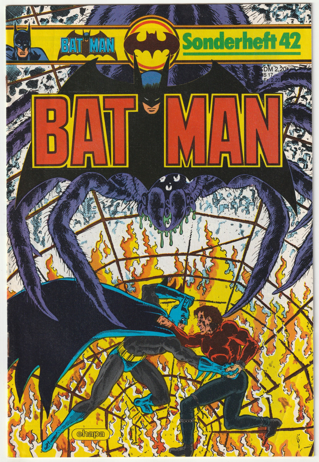✪ QUADERNO SPECIALE BATMAN #42 + francobollo da collezione, Ehapa/DC Comics 1985 COMICHEFT Z1/1-