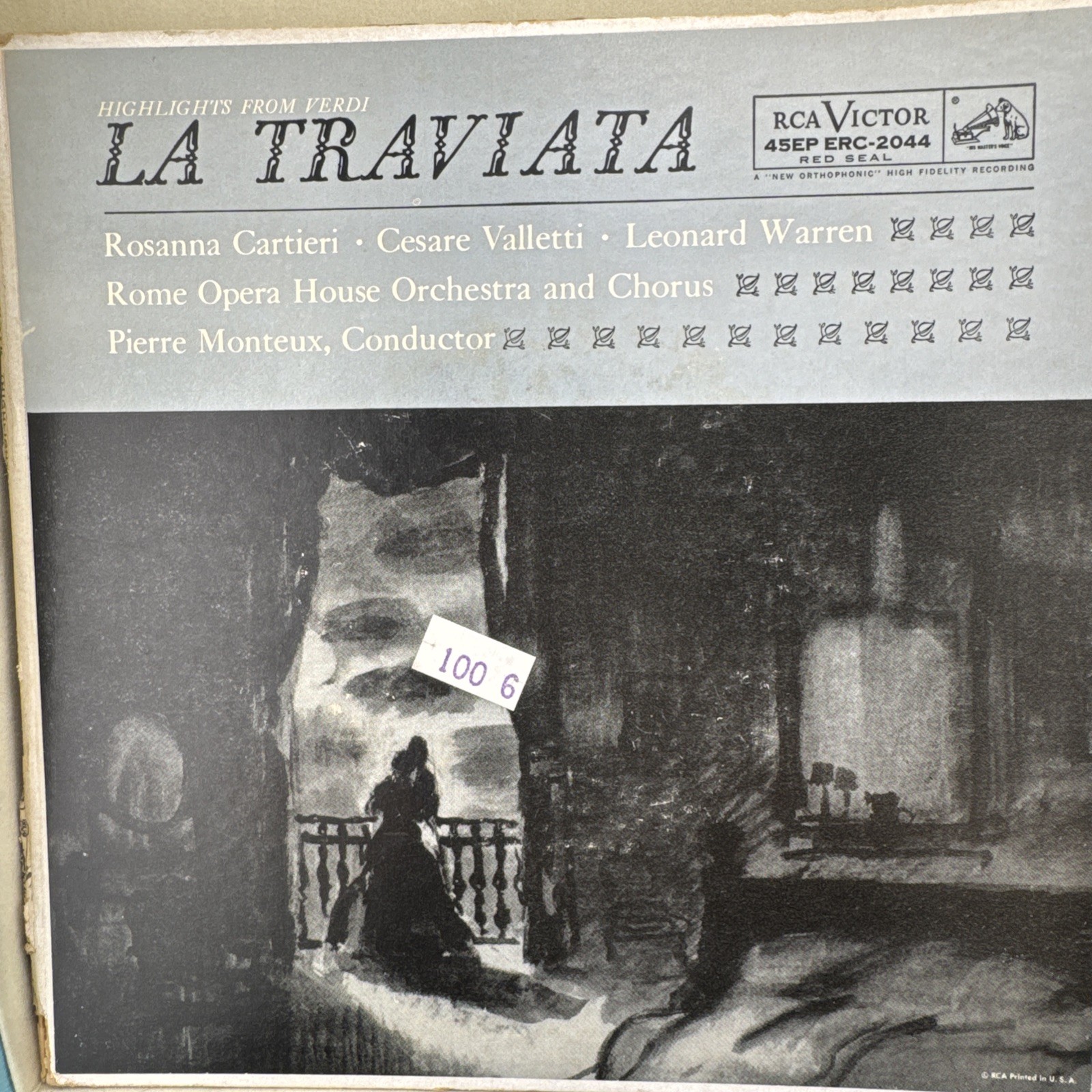 Verdi La Traviata RCA Victor 3×45 RPM Records EX Condition