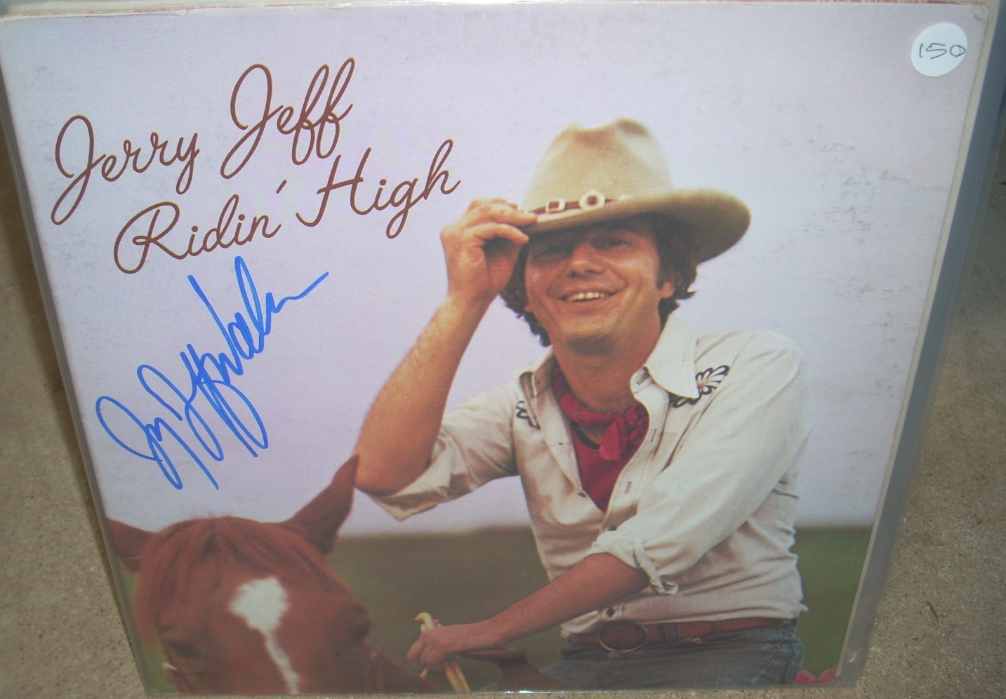 JERRY JEFF WALKER ridin high ( country ) LP SIGNED